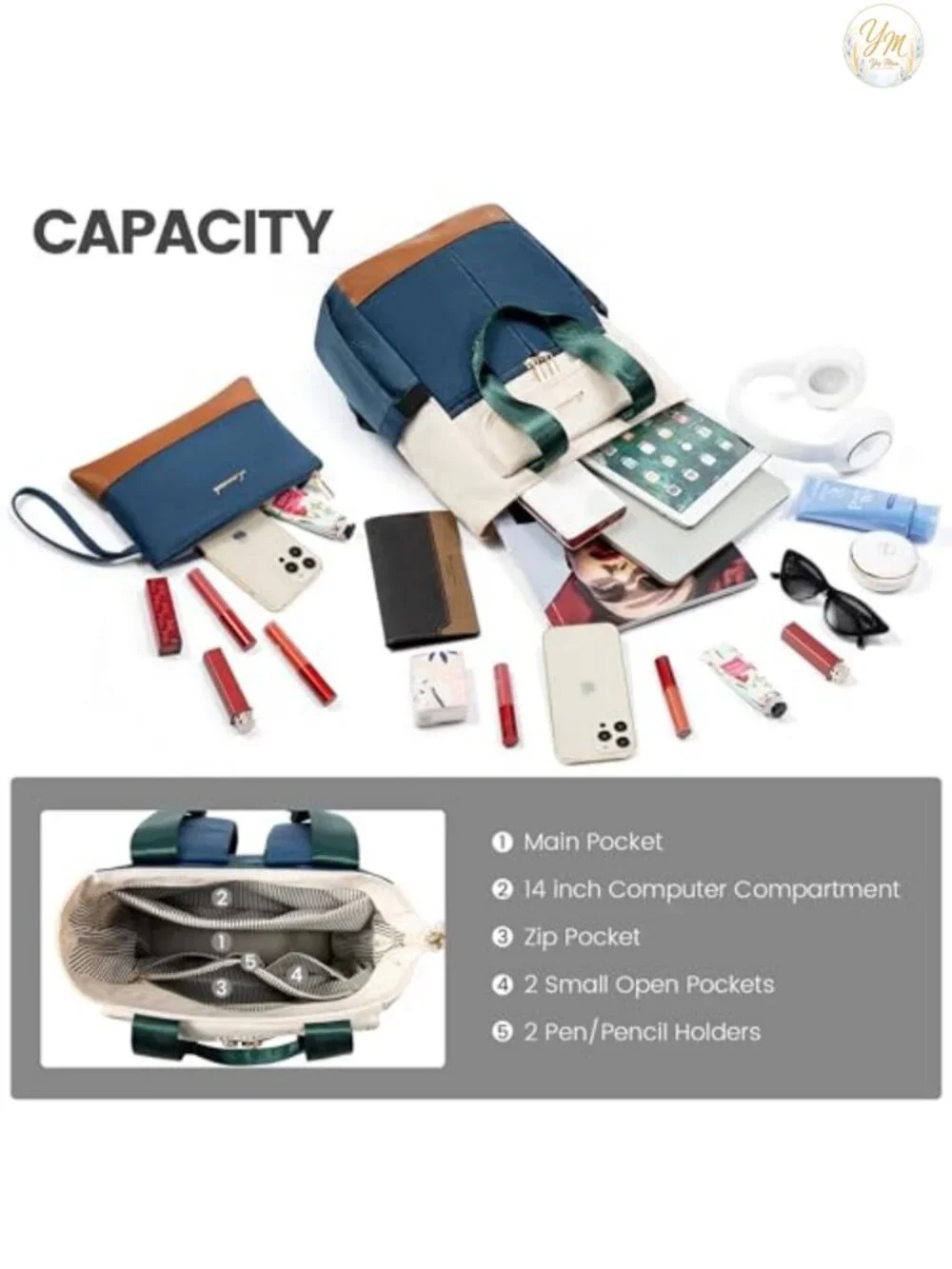 Convertible Mini Backpack Purse for Women 2-Piece Set
